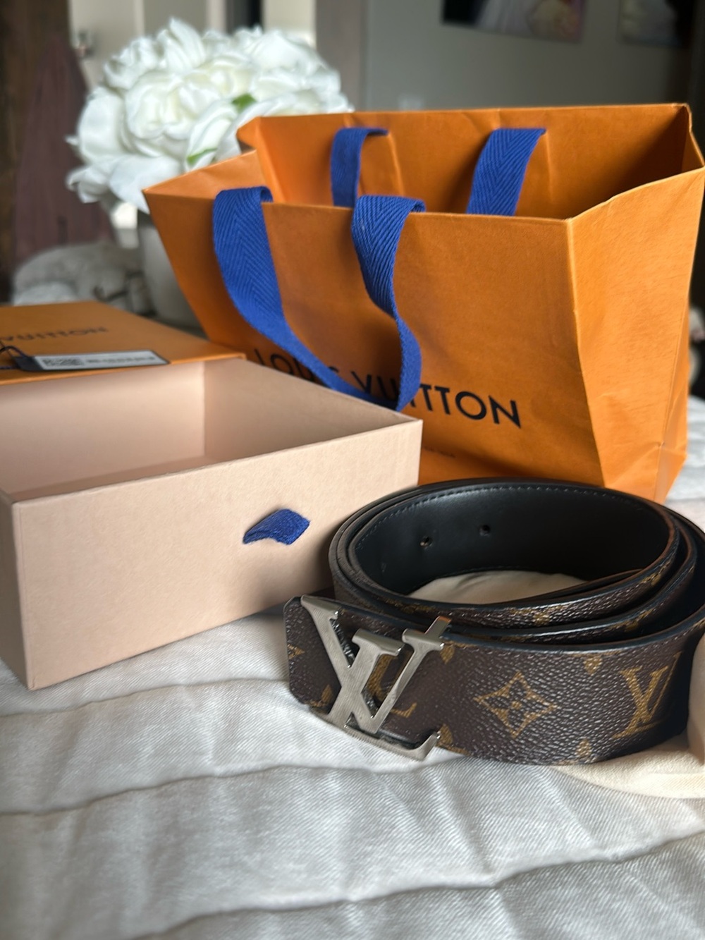 Louis Vuitton Brown Monogram Canvas LV Buckle Men's Belt